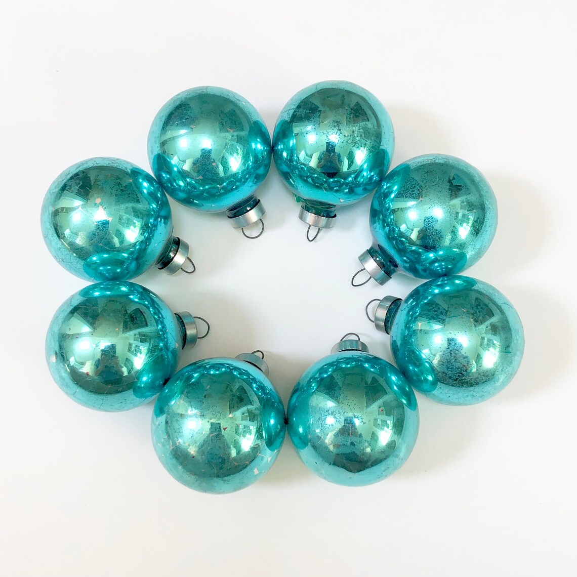 VINTAGE TEAL Christmas ORNAMENTS Christmas Teal Ornaments Etsy