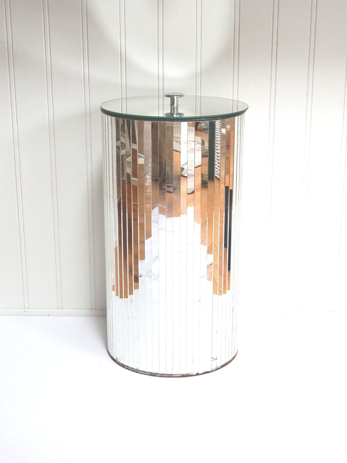 VINTAGE MIRRORED HAMPER Wastebasket Mirror Trash Can Etsy