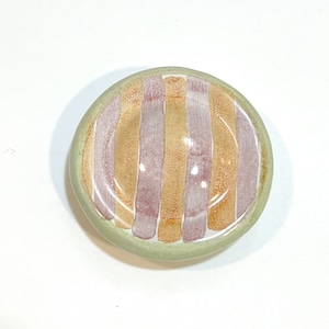 Mackenzie Childs Knob Handle Vintage Ceramic Knob - Colorful Hand Painted Purple Orange Durant
