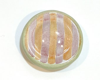 マッケンジー チャイルズ ノブ ハンドル ヴィンテージ セラミック ノブ - カラフルな手描きのパープル オレンジ デュラント