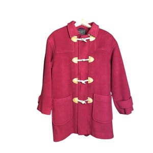 Vtg Eddie Bauer Red Wool Womens L Barn Chore Coat Jacket 80s Preppy Heritage