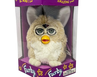 Funky Furby With Box and Spoon 2006 WORKING Purple and Green