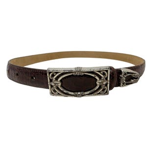 Vintage Brighton Croc and With Sterling with Silver Buckle 40348 Vintage Brighton Brown 1984 Leather Croc w/3 Piece Silver  main image 2