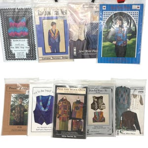 Lot Of 9 Sewing Patterns Vests Quilting Artsy Country Creative Fashion Vtg 90&#39;s