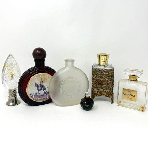 Vintage Perfume Bottle Lot Chanel Dior Yardley Matchabelli Lauren Vanity Decor