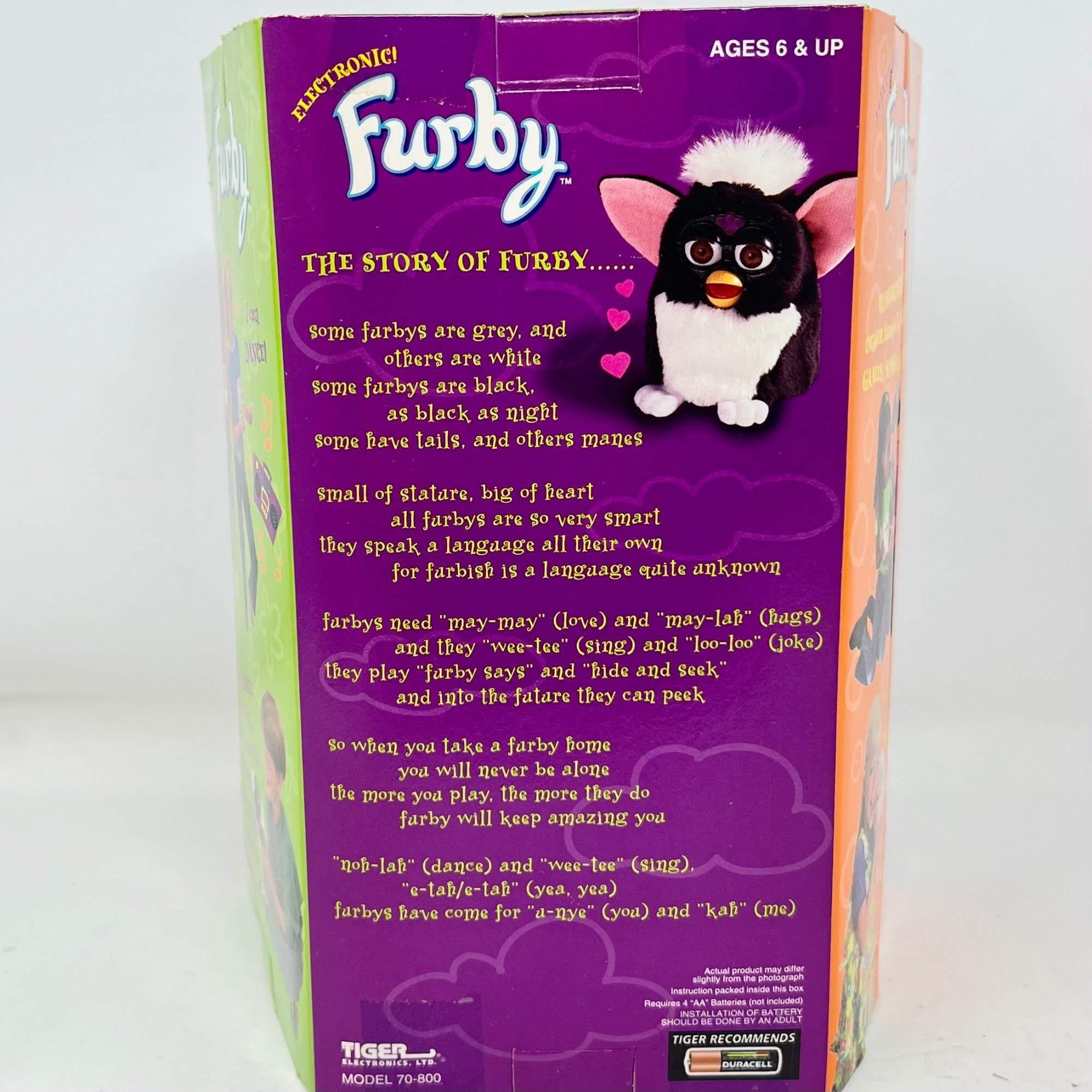 Furby Zebra Black/white Stripes 70-800 Blue Eyes 1998 Factory