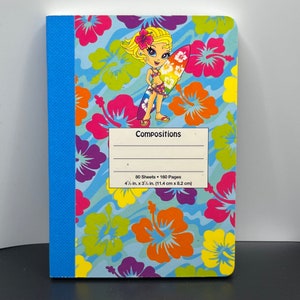 Lisa Frank Surfer Girl Mini Composition Book 4.5&quot; x 3.25&quot; Hard to Find - New