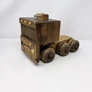 Vintage Handmade Wooden Semi Truck / Tractor Rustic Wood Toy