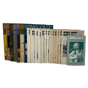 Vtg. Sing Out! Folk Song Magazines Set of 21 Issues +1 Record From 1966 - 1985