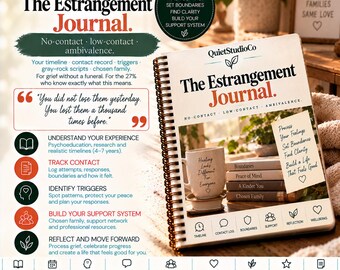 Estrangement Journal Printable PDF No Contact Low Contact Family Estrangement Tracker Boundary Gray Rock Ambiguous Loss Companion