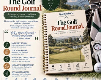 Golf Round Journal: Scorecards, Handicap Tracker, Club Inventory (PDF)