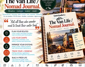Van Life Journal PDF Nomad Planner RV Full Time Travel Boondocking Route Camp Water Power Mail Printable Download