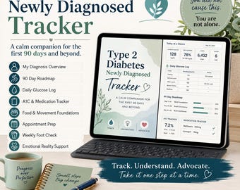 Newly Diagnosed Type 2 Diabetes Tracker Blood Glucose A1C Excel Google Sheet