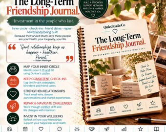 Long-Term Friendship Journal Printable PDF Adult Friendship Tracker Inner Circle Dunbar Layers Friend Dates Loneliness Antidote Companion