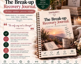Break-up Recovery Journal Printable PDF 90 Day Grief + Rebuild No Contact Tracker Weekly Check-In Heartbreak Healing Gift for Friend Getting