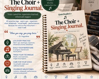 Choir Singing Journal: Vocal Warm-Up, Repertoire, Health Tracker (PDF)