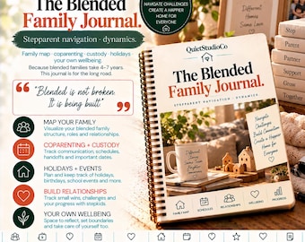 Blended Family Journal Printable PDF Stepparent Planner Coparenting Custody Tracker Stepmom Stepdad Divorce Family Dynamics Companion