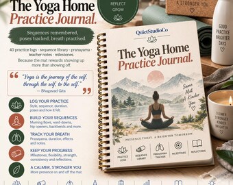 Yoga Home Practice Journal: 29-Page Printable PDF, Sequence Library, Pranayama Log (Digital Download)