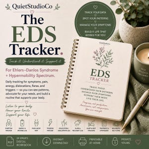 EDS Ehlers Danlos Symptom Tracker Excel hEDS Subluxation POTS MCAS Multi-System Printable