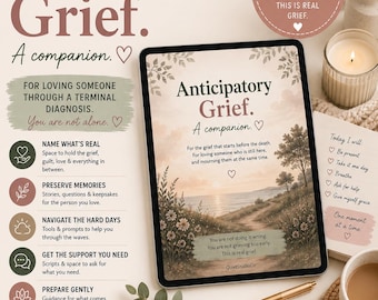 Anticipatory Grief Journal Terminal Illness Caregiver Printable PDF Workbook