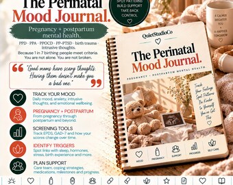 Perinatal Mood Journal Printable Pdf Postpartum Depression Anxiety Pregnancy Mental Health Tracker PPD PPA Intrusive Thoughts EPDS Companion