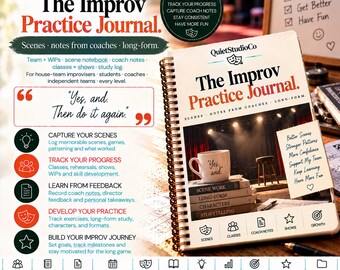Improv Practice Journal Printable PDF Comedy Improviser Long Form Harold Coach Notes Scene Notebook UCB Second City iO Companion