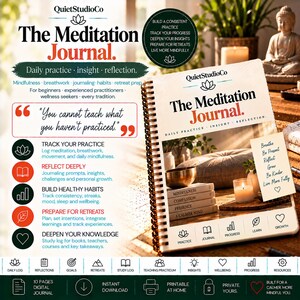 Meditation Teacher Training Journal Printable PDF MBSR MBCT Insight Cert Prep Personal Practice Retreat Log Practicum Companion