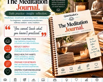 Meditation Teacher Training Journal Printable PDF MBSR MBCT Insight Cert Prep Personal Practice Retreat Log Practicum Companion