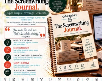 Screenwriting Journal Printable PDF Spec Script Tracker Contest Coverage Log Beat Sheet Save the Cat Nicholl Black List Companion