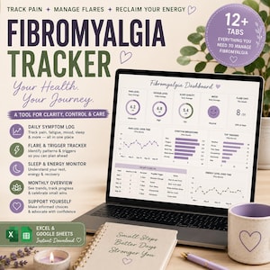Fibromyalgia Tracker, Flare Symptom Pattern Log Excel Spreadsheet