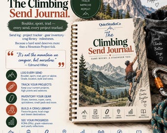 Climbing Send Journal: Boulder, Sport, Trad Tracker (PDF Download)