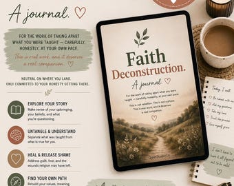 Faith Deconstruction Journal Religious Trauma Recovery Printable PDF Workbook