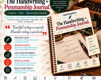 Handwriting Penmanship Journal Printable PDF Cursive Italic Spencerian Revival Practice Tracker IAMPETH Copperplate Palmer Companion