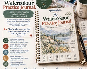 Watercolour Practice Journal: Palette, Mixing Swatches, Plein Air Logs (PDF)