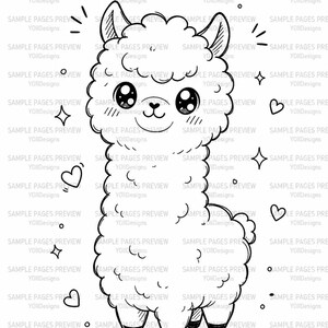 100 Kawaii Animal Coloring Book, Kids Adults Special Education (PDF PNG Download) image 7