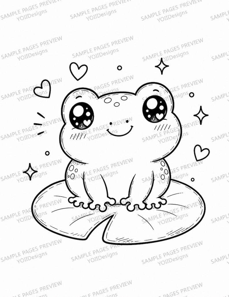 100 Kawaii Animal Coloring Book, Kids Adults Special Education (PDF PNG Download) image 8