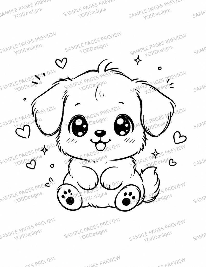 100 Kawaii Animal Coloring Book, Kids Adults Special Education (PDF PNG Download) image 6
