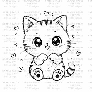 100 Kawaii Animal Coloring Book, Kids Adults Special Education (PDF PNG Download) image 5