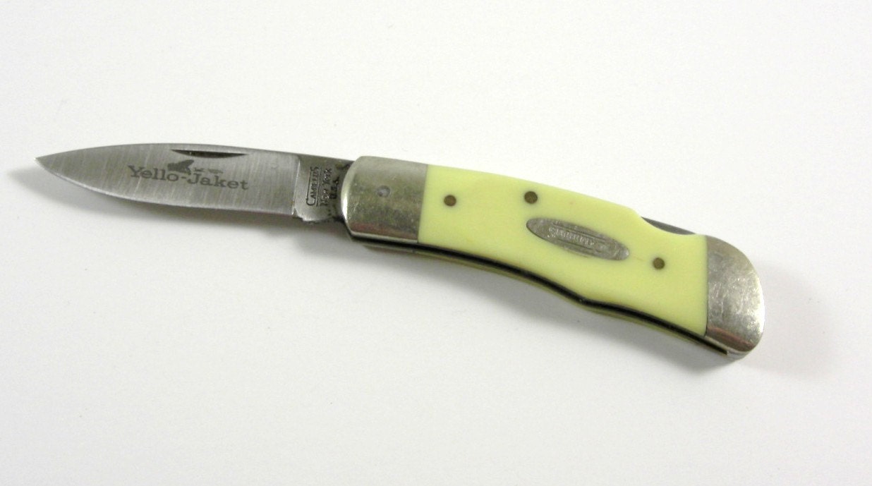 Camillus Yellow Jacket Pocket Knife 715 // New York USA Etsy