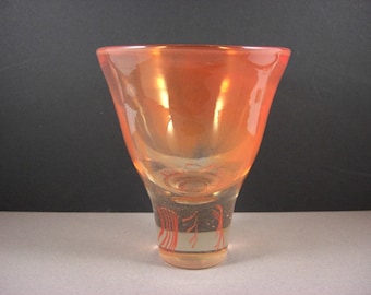 Diane Castellan,  Hand Blown Art Glass Vase Bowl / Cleveland School / Corning