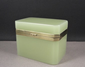 Opaline Art Glass Jewelry Casket Box