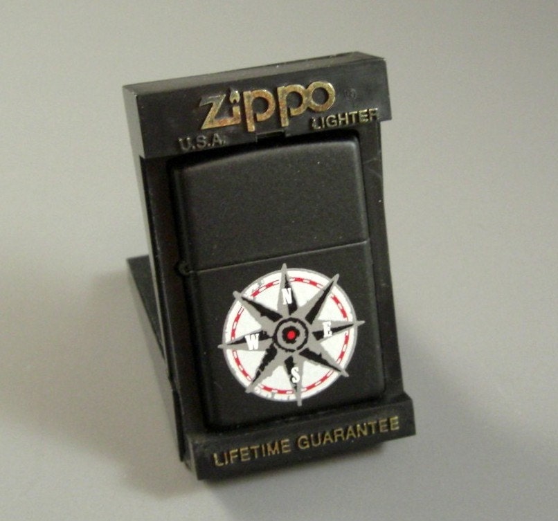 Zippo Marlboro Compass Lighter // Vintage In Box with Papers Etsy