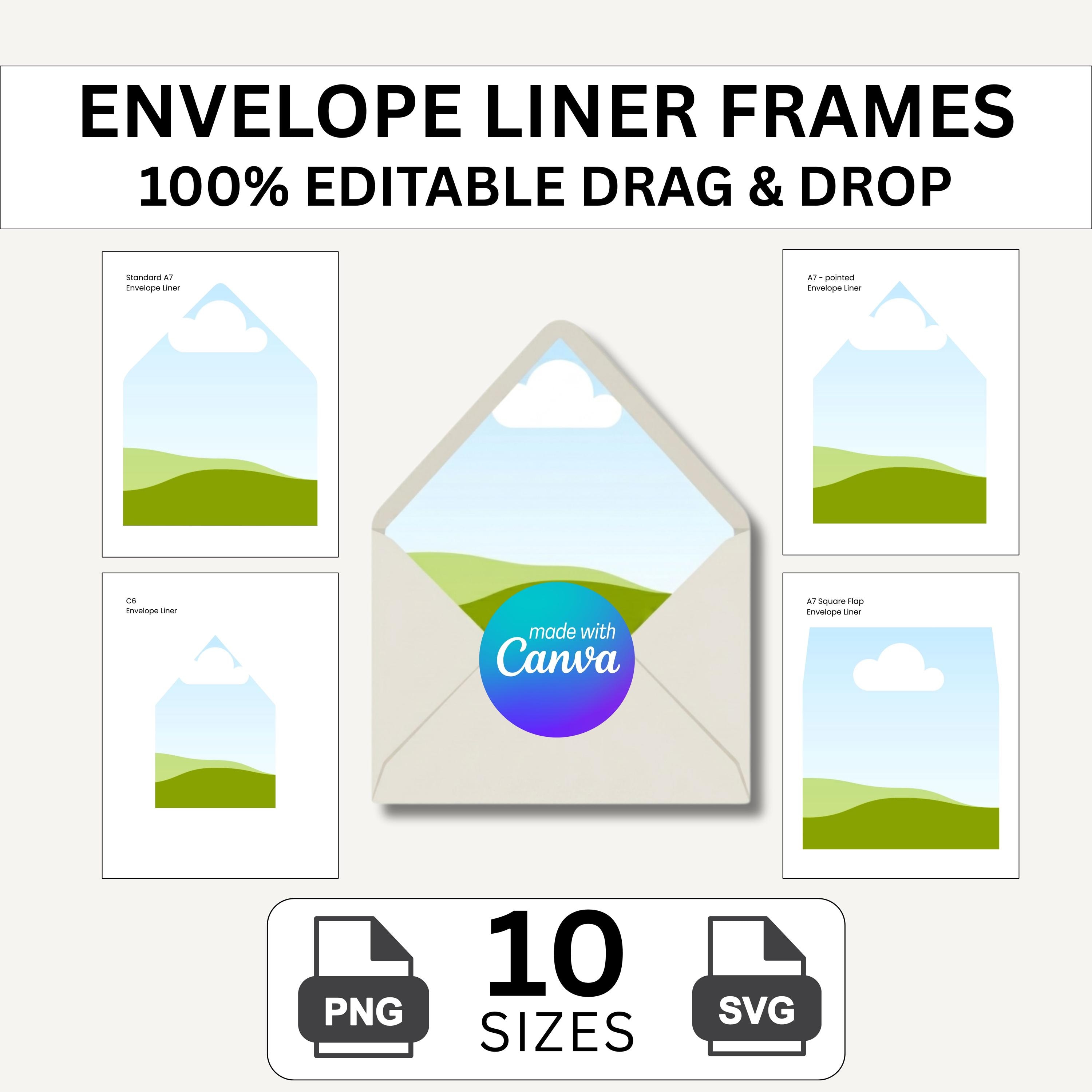Editable Envelope Liner Template, Easy and Fully Customized Envelope Liner, DIY Print Your Own, Photo Envelope Liner, Wedding Envelope Liner