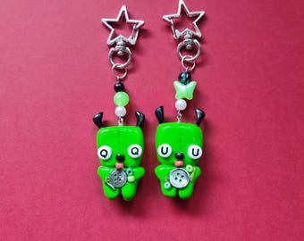 Invader Zim Gir Keychain | Handmade Polymer Clay Figurine