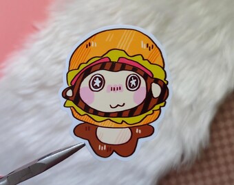 Burger Monkey Vinyl Sticker