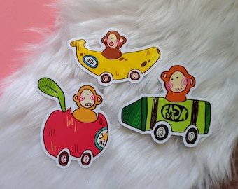 The Daily Commute Monkey Vinyl Stickers | Monkey Vehicle Vinyl Stickers