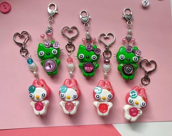 Alien Hello Kitty/My Melody Sanrio Keychain | Handmade Polymer Clay Figurine