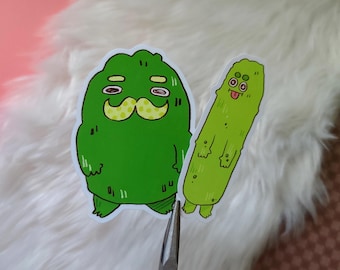 Derpy Pickle Lover Vinyl Stickers | Pickle Duo Vinyl Stickers