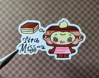 Monkey "Tira Miss-U" Vinyl Sticker | Dessert Monkey Vinyl Sticker