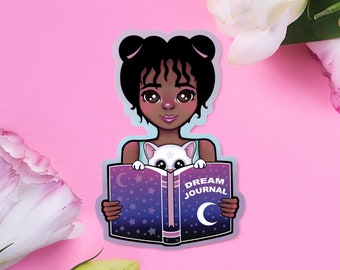 Dream Journal Girl Sticker -Mystic Kawaii Sticker Laptop Decal